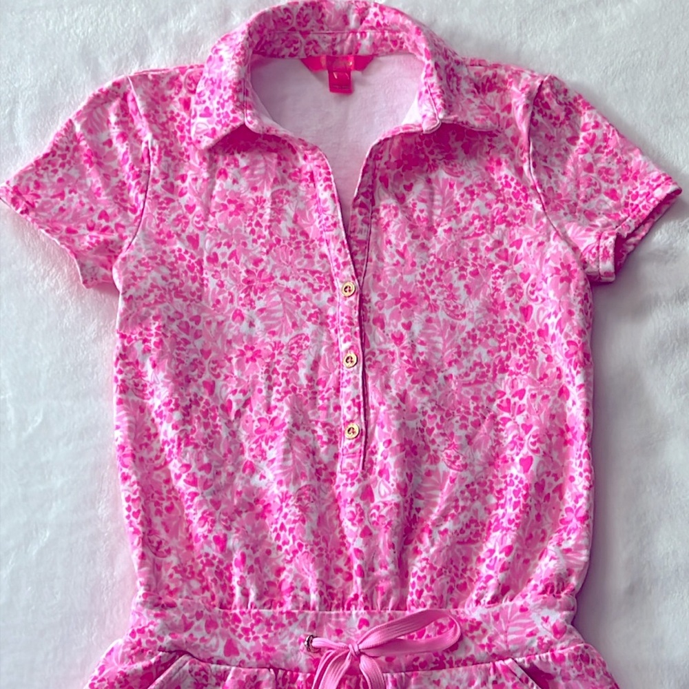 Lilly Pulitzer Pink Textured One Piece with Collared Design size XXS - Picture 5 of 11
